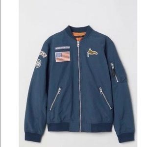H&M boys blue bomber jacket NWT size 9-10